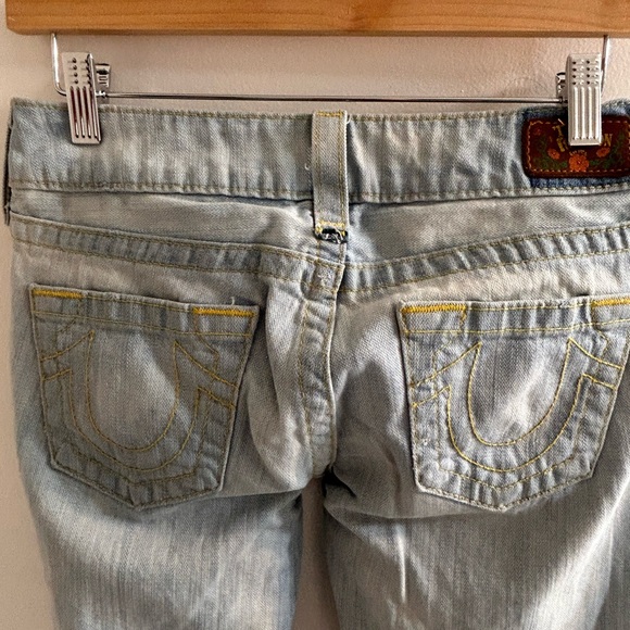 NWOT TRUE RELIGION LIGHT BLUE JEANS/SIZE 27US TALL/100%COTTON/FLARE/USA/LOW RISE - Picture 8 of 16